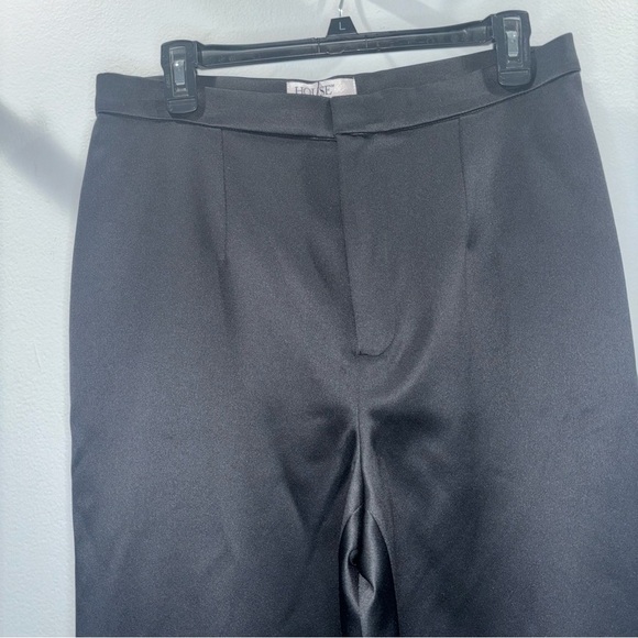 House of CB Amalia Black Satin Trousers | Size L+ - Picture 3 of 13